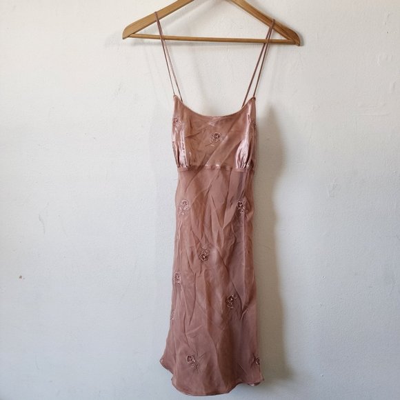 Valarie Stevens Pink Beaded Slip Y2K Small - Picture 1 of 8